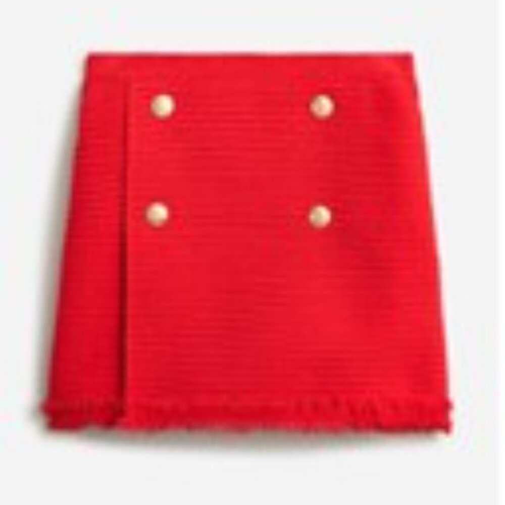 J.Crew Fine Boucle Skirt in Red NWT